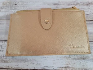 Travelambo RFID Blocking Gold Bifold Zippered Travel Wallet Card Case - Picture 1 of 12