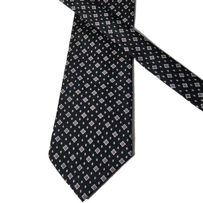 Gravata Brooks Brothers Basics azul vermelha preta design gravata de seda feita à mão EUA - Imagem 1 de 4