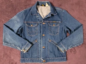 Vintage Wrangler No Fault Denim Jeans Trucker Jacke 74136PW USA Herren Große 42 L - Bild 1 von 8