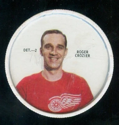 1968-69 Roger Crozier Shirriff Hockey Coin Detroit Red Wings NHL 68 69 Cards - Image 1 of 2