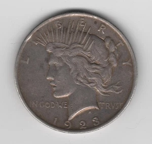 1923 Peace Dollar 90% Silver Coin Circulated Ungraded - Picture 1 of 2