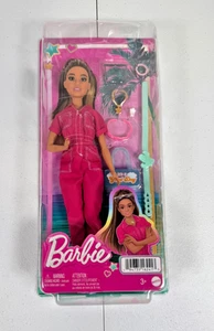 Mattel Barbie Doll in Trendy Pink Jumpsuit with Accessories & Pet Puppy (Read) - Picture 1 of 6
