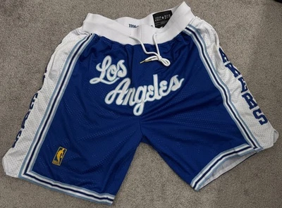 Pantalones cortos de malla para hombre azules/blancos Los Angeles Lakers NBA x Just Don talla grande Foto 1 de 4