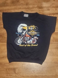 Harley Davidson 1988 Eagle Best of Breed Vintage Sleeveless Crewneck M Medium - Picture 1 of 7