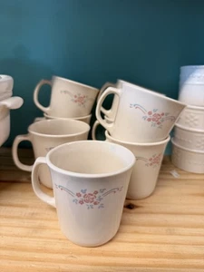 8er Set Vintage Corning Ware englische Frühstückstassen süß  - Bild 1 von 5