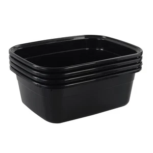 12 Quart Rectangle Plastic Wash Pan / Dishpan Basin, Set of 4 - Picture 1 of 7