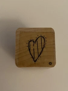 DOTS Heart Wood Mounted Rubber Stamp RS78 - Picture 1 of 4