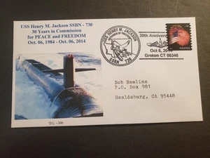 Submarine USS HENRY M. JACKSON SSBN-730 Naval Cover 2014 Anniversary Cachet - Picture 1 of 2