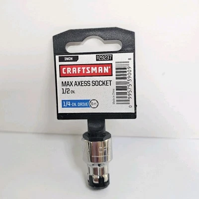 CRAFTSMAN Max Axess 1/4" Drive 1/2" 6 Pt. Go-Thru Pass-Through Socket 29237 NEW - Image 1 of 2
