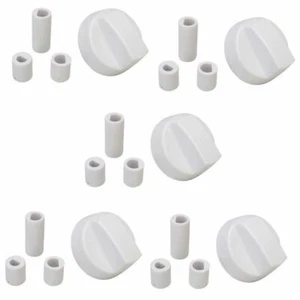 Knebel Knauf Drehgriff weiß 41,5 mm mit Adaptern Herd Backofen Universal - Bild 1 von 3