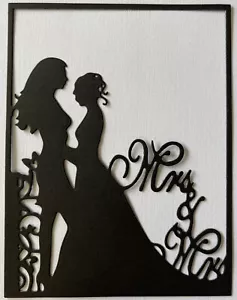 MRS & MRS WEDDING Die-Cut (2pc)Brides•LGBTQ+Lesbian •Transgender•Pride•Bi-Sexual - Picture 1 of 7