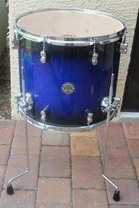 PDP by DW CONCEPT MAPLE ROYAL BLUE to BLACK BURST 16" FLOOR TOM fr DRUM SET J254 - Picture 1 of 10
