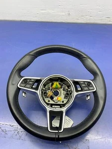 2019-2023 PORSCHE CAYENNE OEM STEERING WHEEL ASSEMBLY W/O HEAT | BLACK LEATHER - Picture 1 of 7