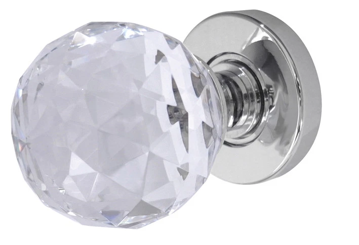 Faceted Glass Mortice Door Knob Polished Chrome/Satin Chrome/Polished Brass - Image 1 of 1