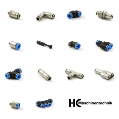 HC-MASCHINENTECHNIK Pneumatik Steckverbinder Steckverschraubung Verteiler, wie IQS, T-Stück, Y-Stück