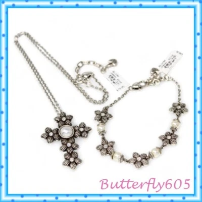 Conjunto de pulsera collar colgante cruz flor flor Brighton nuevo con etiquetas bolsa de $166 Foto 1 de 4