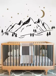 MOUNTAINS WALL DECAL WITH NIGHT SKY - Bild 1 von 5