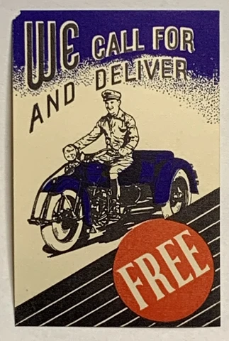 WE CALL FOR AND DELIVER FREE VINTAGE MOTORCYCLE POSTER STAMP ORIGINAL GUM Cover