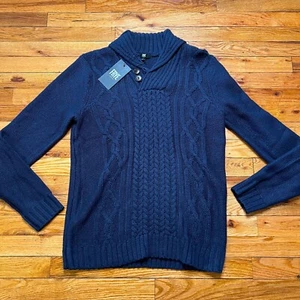 Frye Zopfmuster Henley Pullover Kragen Herren Größe Small Neu mit Etikett $ 99 - True Navy - Bild 1 von 8