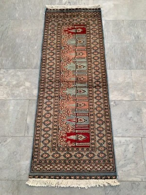 Alfombra de lana vintage afgana para pasillo 2x5 cocina decoración del hogar corredor área Foto 1 de 4