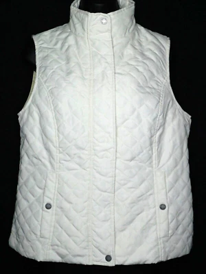 Vest ivory/white size medium Nine West quilted  snap closure worn one time EUC - Image 1 of 4