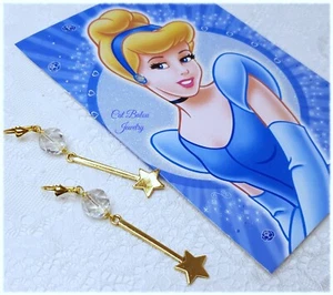 Fee Hexe Zauberstab Ohrringe mit Facettiertem Bergkristall Stern CatBalouJewelry - Bild 1 von 17