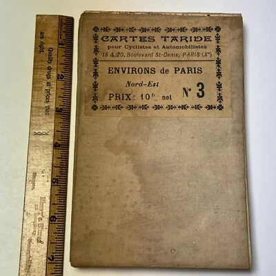 Cartes Taride PARIS Map on Linen Antique 28 x 36" - Image 1 of 4