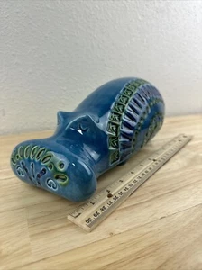 Vintage Bitossi Italian Art Pottery Hippo Hippopotamus Bank Figurine Sculpture - Picture 1 of 15