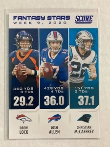Score Fantasy Stars 2021 #FS9 Drew Lock/Josh Allen/C. McCaffrey SL@MJ3 - Imagen 1 de 2