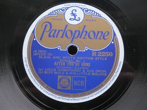LOUIS ARMSTRONG, CHARLESTON CHASERS, MIFF MOLE 78 RPM AFTER YOU'VE GONE R2250 - Picture 1 of 5