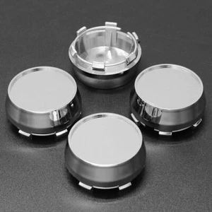 4x For Wheel Center Cap Universal Rim Chrome Hub Cap No Logo Silver Base 60mm  - Picture 1 of 8