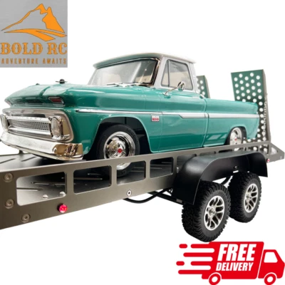 BOLD RC Full Metal Trailer w LED Lights Titanium 1/10 Car Truck Crawler Kit HPI - Image 1 of 4