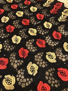 Häkel Baumwolle mit Stickerei Rosen. Strass. Qualität. BTY, 44" breit - Bild 1 von 8