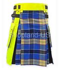 Men's Scottish Highland Sport Kilt Modern Fashion Leather Straps Utility Kilt