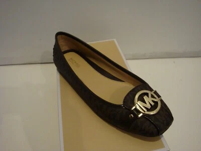 NIB Women Michael Kors Fulton Moc Saffiano Signature Leather Flat Brown 6.5-10 - Image 1 of 4