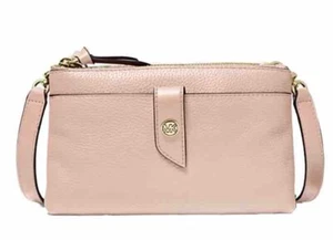 NWT MICHAEL KORS MEDIUM PEBBLED LEATHER DOUBLE ZIP CROSSBODY BAG - Picture 1 of 9