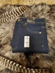 New!Women's Express Slim Super High Rise Jeans Size 4S Short Original Dark Wash - Picture 1 of 21