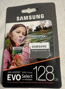 Carte microSDXC Samsung EVO Select 128 Go classe 10 modèle MB-ME128G NEUF - Photo 1 sur 3