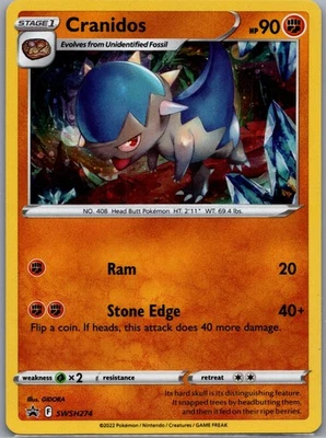 Cranidos SWSH274 Holo Sword & Shield Promo - Pokemon Card - NM - Image 1 of 2