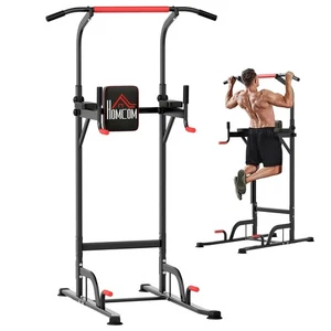 HOMCOM Power Tower Station Pull Up Bar w/Adjustable Height for Home Gym Workout - Picture 1 of 11