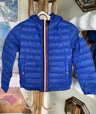 Moncler Longue Saison девочки синий пуховик с капюшоном куртки размер 10 anni 140 см - Изображение 1 из 4