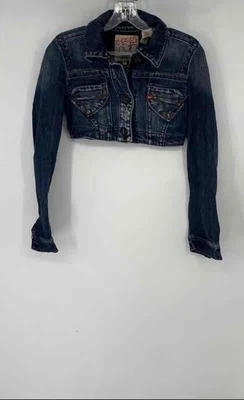 Chaqueta corta Miss Sixty para mujer azul denim manga larga bolsillos talla pequeña Foto 1 de 4