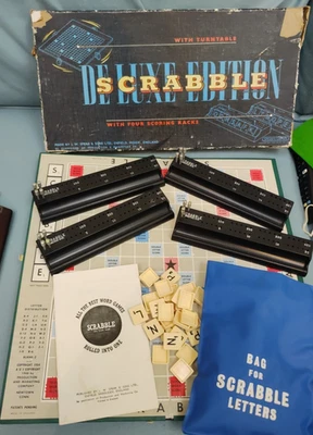  Spears Vintage 1950's Scrabble Board Game De Luxe Edition with Turntable   - Image 1 of 4