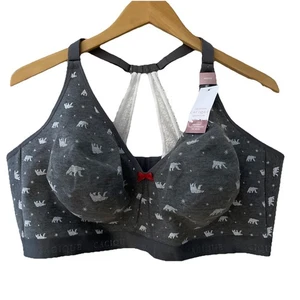 Cacique Cotton Collection Bra Unlined Full Coverage No Wire Sz 48DDD Gray NWT - Picture 1 of 11