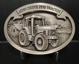 John Deere Waterloo Works 7510 Tractor Pewter Belt Buckle jd Limited Ed Only 250 - Picture 1 of 4