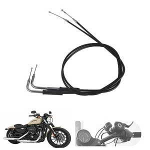 For Harley Sportster XL883 XL1200 1996-2015 1.5M Black Throttle Cable Wires line - Picture 1 of 10