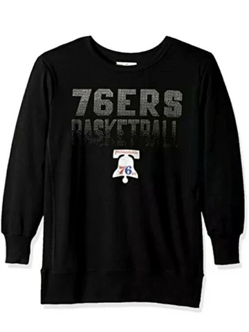 NBA Philadelphia 76ers Womens Size M Showtime Pull Over Sweater GIII 4 Her Black Cover