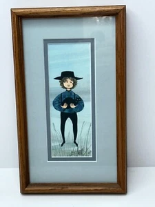 P Buckley Moss "GEORGE" And Black Cat Matted Framed Print #94/1000 - Picture 1 of 7