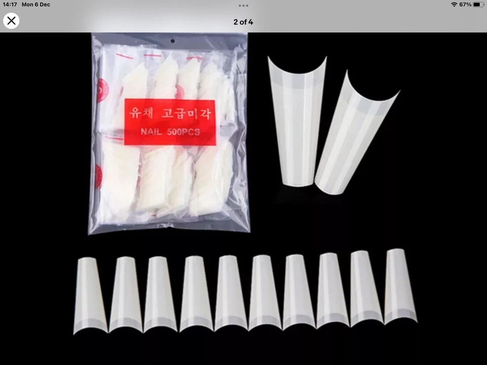 50x Coffin /square Half Well   Shape False Nail Tips  Nail Art Uk Seller  🇬🇧💅 - Image 1 of 1