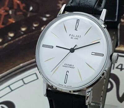 NOS! Poljot De LUXE Ultra SLIM 23 Jewels 2209 Soviet Vintage Men's Watch USSR  - Image 1 of 4